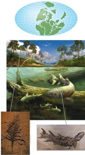 Refer to the figure, which illustrates a particular period in the fossil record.   Based on the fossil record, the period that corresponds to figure is the _______.