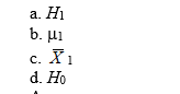 Which of the following symbols represents the null hypothesis?