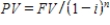 <strong>Which of the following equations represents the present value (PV)of a discounted future amount (FA)at a discount rate (i)for multiple periods (n)? </strong> A) B) C) D)