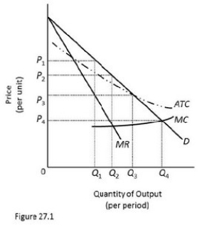   The use of marginal cost pricing in Figure 27.1 will result in A) Economic profits. B) Economic losses. C) A fair rate of return on invested capital. D) Only normal profits.