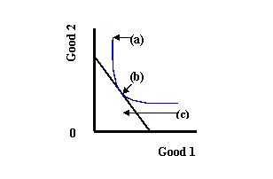   -Refer to Exhibit 3-3. Which point is not within the economically feasible set? A)  (a)  B)  (b)  C)  (c) 