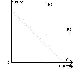   -Refer to Exhibit 5-1. Which demand curve has elasticity that varies along its length? A)  (a)  B)  (b)  C)  (c) 