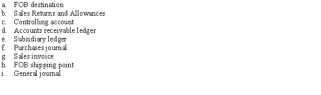 Match the terms below with the correct definitions.    -Buyer responsibility for paying the freight cost.