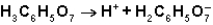 What is the function of   in the first ionization of citric acid?   A) The ion serves as an Arrhenius acid in this reaction. B) The ion serves as an Arrhenius base in this reaction. C) The ion serves as the conjugate base of the acid,H<sub>3</sub>C<sub>6</sub>H<sub>5</sub>O<sub>7</sub>. D) The ion serves as the conjugate acid of the base,H<sub>3</sub>C<sub>6</sub>H<sub>5</sub>O<sub>7</sub>.