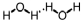 Which of the following correctly illustrates hydrogen bonding in water? A)    B)    C)    D)   