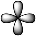 Which of the following is the correct designation for an electron occupying the orbital shown below?   A) 2p B) 3s C) 3d D) 4f