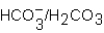 Which part of the buffer pair   will react with a strong acid? A) H<sub>2</sub>CO<sub>3</sub> B)    C) both parts react D) neither part reacts