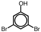 What is the name of the compound shown?   A) 1,3-dibromophenol B) 3,5-dibromophenol C) 2,4-dibromophenol D) 1,5-dibromophenol