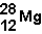 What is the nuclear composition of   ? A) 12 neutrons and 28 protons B) 12 neutrons and 16 protons C) 12 protons and 28 neutrons D) 12 protons and 16 neutrons