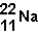 The number of neutrons in the nucleus of the isotope   is _____ . A) 11 B) 22 C) 12 D) 32