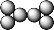 The figure shown below is an example of what type of molecule?   A) homoatomic,triatomic B) heteroatomic,polyatomic C) homoatomic,polyatomic D) heteroatomic,triatomic