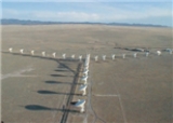Which kind of telescope and which instrument or technique are shown   A) optical, CCD B) infrared, array detector C) optical, adaptive optics D) radio, interferometry