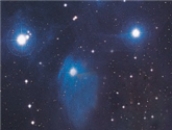   -The above image is an example of a/an ____________.  A) cluster of stars producing reflection nebula B) T association C) OB association D) Trapezium cluster