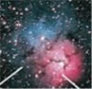 in the following image, the blue color is from a/an ____________ nebula whereas the pink color is from a/an ___________ nebula.   A) dark, reflection B) reflection, emission C) emission, dark D) emission, reflection