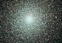 In the visual wavelength image, a/an ______________ cluster is shown.   A) open B) globular C) Trapezium D) Helix nebula