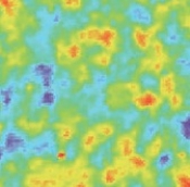  in the following observations of the CMB, the mottled (i.e., non-uniform)  appearance is due to ___________ in a/an ____________ Universe. A) irregularities, open B) hotter temperatures, flat C) irregularities, flat D) hotter temperatures, open