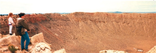 Which type of object caused the crater   A) meteor B) meteoroid C) meteorite D) asteroid