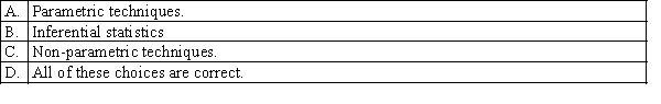 Which of the following are statistical methods that require few assumptions, if any, about the distribution of the population?  <div style=padding-top: 35px> 