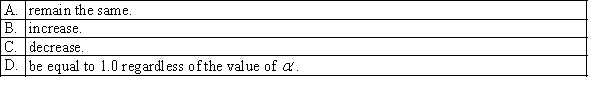 For a given level of significance, if the sample size decreases, the probability of a Type II error will:  <div style=padding-top: 35px> 