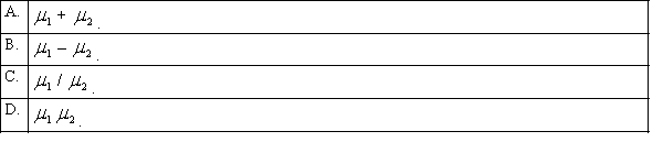 If two random samples of sizes   and   are selected independently from two populations with means   and   , then the mean of the sampling distribution of the sample mean difference,   , equals:   :<div style=padding-top: 35px> 