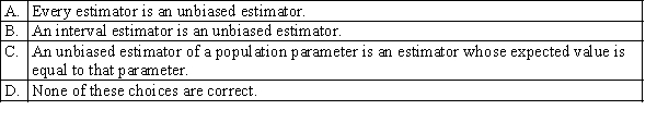 Which of the following best describes an unbiased estimator?