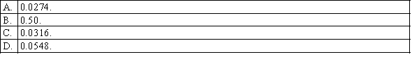 A sample of 250 observations is to be selected at random from an infinite population. Given that the population proportion is 0.25, the standard error of the sampling distribution of the sample proportion is: