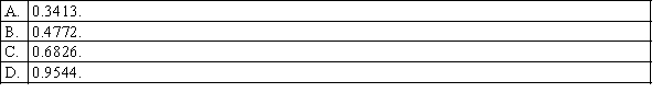 What proportion of the data from a normal distribution is within 2 standard deviations of the mean?  <div style=padding-top: 35px> 