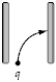 A positively charged particle is moving in the +y-direction when it enters a region with a uniform electric field pointing in the +x-direction.Which of the diagrams below shows its path while it is in the region where the electric field exists.The region with the field is the region between the plates bounding each figure.The field lines always point to the right.The x-direction is to the right;the y-direction is up. A)    B)    C)    D)    E)   