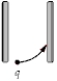 A positively charged particle is moving in the +y-direction when it enters a region with a uniform electric field pointing in the +x-direction.Which of the diagrams below shows its path while it is in the region where the electric field exists.The region with the field is the region between the plates bounding each figure.The field lines always point to the right.The x-direction is to the right;the y-direction is up. A)    B)    C)    D)    E)   