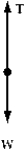 A rock attached to a string swings in a vertical circle.Which free body diagram could correctly describe the force(s) on the rock when it is at the lowest point? A)    B)    C)    D)    E)   