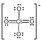 The formal charge on Cl in the structure shown for the perchlorate ion is   A) -2 B) -1 C) 0 D) +1 E) +2