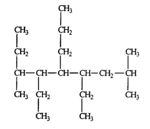 Select the correct name for the following compound.   A) 1,2-diethyl-1-methyl-3-propyl-4-isobutylhexane B) 1,6,6-trimethyl-1,2,4-triethyl-3-propylhexane C) 1,1,6-trimethyl-3,5,6-triethyl-4-propylhexane D) 4,6-diethyl-2,7-dimethyl-5-propylnonane E) 3,5-diethyl-1,1,6-trimethyl-4-propyloctane