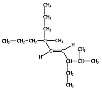 Select the correct name for the following compound.   A) cis-3-ethyl-2,6-dimethyl-6-propyl-4-nonene B) trans-3-ethyl-2,6-dimethyl-6-propyl-4-nonene C) cis-7-ethyl-4,8-dimethyl-4-propyl-5-nonene D) trans-7-ethyl-4,8-dimethyl-4-propyl-5-nonene E) None of these choices is correct.
