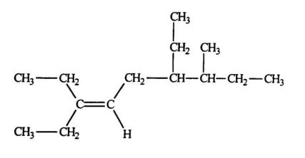 Select the correct name for the following compound.   A) cis-2,5-diethyl-6-methyl-3-nonene B) 2,5-diethyl-6-methyl-3-nonene C) cis-4,6-diethyl-3-methyl-6-nonene D) 4,6-diethyl-3-methyl-6-nonene E) trans-2,5-diethyl-6-methyl-3-nonene