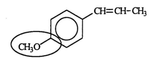 Anethole,a derivative of anise,is used in flavoring and as perfume in soap and toothpaste.Identify the functional group circled.   A) aldehyde B) ketone C) alcohol D) ester E) ether