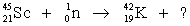 Identify the missing species in the following nuclear transmutation.   A) 2   B) 3   C)    D)    E)   