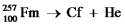 Fill in missing sub- and superscripts for all particles to complete the following equation for alpha decay.  