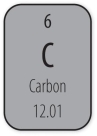 The typical carbon atom is described in the periodic table by the accompanying box.How many protons are in a typical carbon atom?   A) 6 B) 12 C) 18 D) Not enough information given