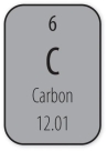 Which number represents the atomic weight of carbon?   A) 6 B) 12 C) 18 D) Not enough information given