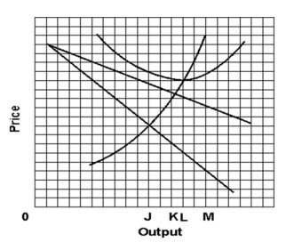   -If the firm were operating at optimal efficiency it would have an output of A) 0J. B) 0K. C) 0L. D) 0M.
