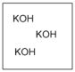 Which diagram properly depicts the dissolved species present in an aqueous solution of KOH? (water molecules are not shown)  A)    B)    C)    D)   
