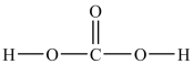 How many lone pairs of electrons need to be added to the Lewis structure of carbonic acid shown below?   A) 0 B) 3 C) 4 D) 6 E) 7