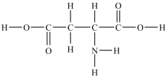 Aspartic acid is an amino acid used to synthesize proteins. There are _____ atoms with a trigonal planar geometry in the aspartic acid structure shown here.  