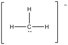 Carbon usually forms four bonds in stable molecules. However unstable carbon compounds with less than four bonds are known. The methyl carbanion shown below is an example. The molecular shape around the carbon atom in this structure is _____.  