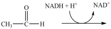 The reduction of acetaldehyde, shown below, is the last step in the fermentation process. What is the product of the reduction of acetaldehyde?   A)    B)    C)    D)   