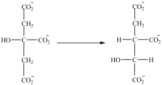 What is the classification of the reaction shown?   A) oxidation B) reduction C) decarboxylation D) hydrolysis E) isomerization