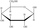  Which Haworth projection represents the  \beta anomer of the monosaccharide shown below?   A)    B)    C)    D)    