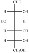  Which of the following is not a term that would properly describe glucose as it is shown below?   A) monosaccharide B) aldohexose C) reducing sugar D)  \beta -D-glucose 