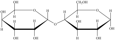  The disaccharide shown below has an  \alpha -glycosidic linkage.   