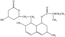 Lovastatin (structure shown) was the first statin drug to be marketed and used for lowering blood cholesterol. Which of the following functional groups is not present in lovastatin?   A) ketone B) ester C) alcohol D) alkene